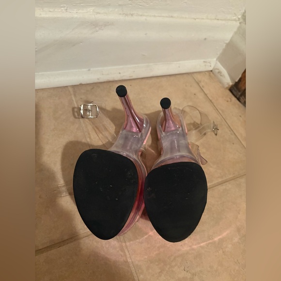 Pleaser Esteem Pink Heels - Picture 5 of 6